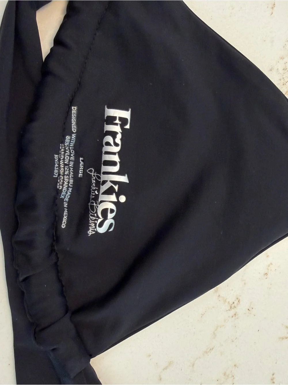 Frankie's Bikinis Black Triangle Swim Top